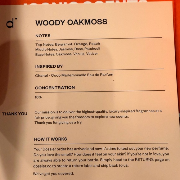 Dossier Woody Oakmoss Perfume - Picture 2 of 3